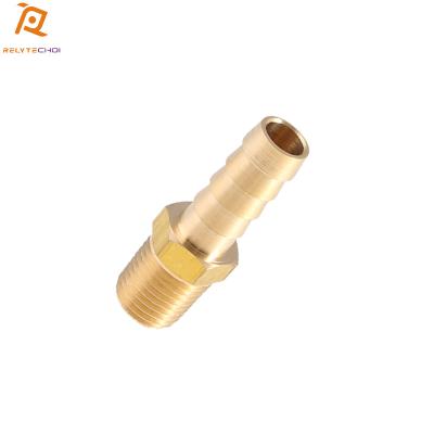 China High Precision Hydraulic Hose Fittings 1/4X1/4 Barb X MIP Brass Swivel For Polyethylene Tubing for sale