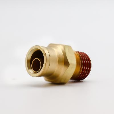 China High Precision High In China 3/8*1/4 3/8*3/8 Male Connector Push In Pneumatic Brass Fitting for sale