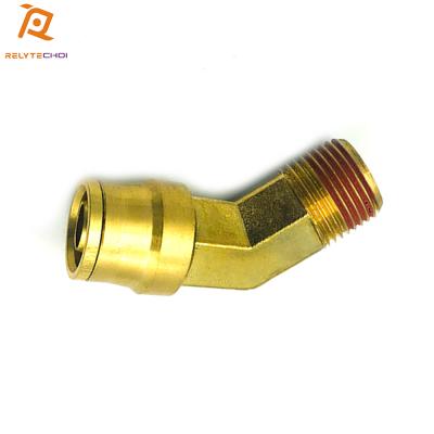 China European 3/8*1/4 3/8*1/8 Smoothing Air Brake Systems 45 Degree Male Elbow Brass Fittings for sale