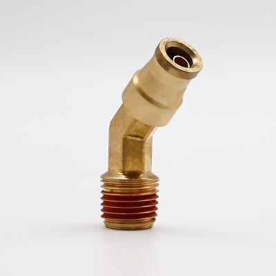 China Air Brake Systems Push To Connect Pivot Tube Male Elbow Dot Air Brake Brass Fittings 45 Degree for sale