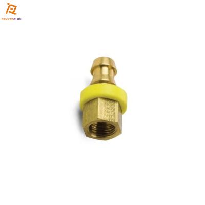 China Low Pressure Air Barb Brass Fitting 3/8X1/8 3/8X1/4 3/8X3/8 Thrust On Hose Barb X F Fitting Swivel for sale