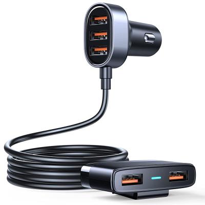 China 5V/3A 9V/3A 12V/2.5A 15V/2A 20V/1.5A PC+ABS 1.5m Extension Cord Extend to Third Row Front Seats 78W 5USB QC3.0 and Rear Car Charger for sale