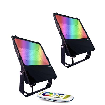 China ROAD 20W 30W 50W 100W IP65 RGB Waterproof Remote Control Full Color Changing Flood Lights Outdoor Decorations Lights Led Floodlight for sale