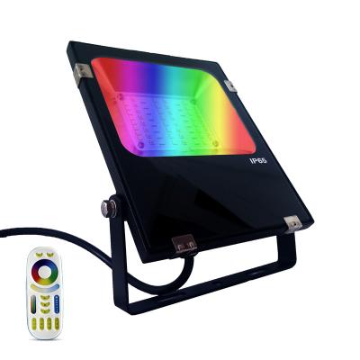 China Dimmable Wireless Outdoor Smart Floodlight Theme Park Ip66 Waterproof Led Spotlight RGB Smart Light For Stage for sale