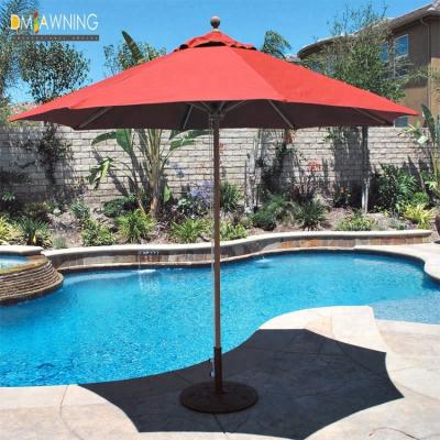 China Rood Pop Up Outdoor Patio Parasol 2,5m Strandparasol Voor zwembad Te koop