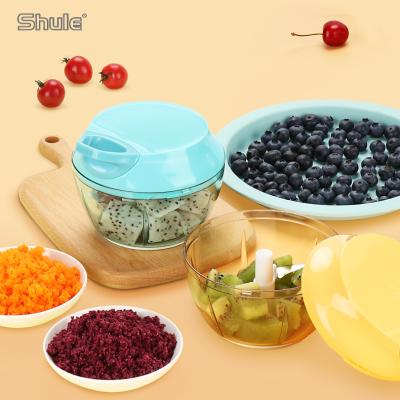 China Mini Handheld Professional Plastic Blender Multifunctional Professional Plastic Processor Mini Manual Baby Food Cleaver Quick Mixer Kitchen Tools Mincing for sale