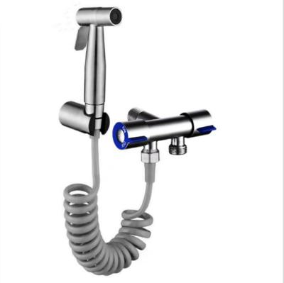 China Premium Handheld Bidet 2 Ways Options High Pressure 304 Stainless Steel Toilet Bidet Sprayer Set Shattaf Kit for sale