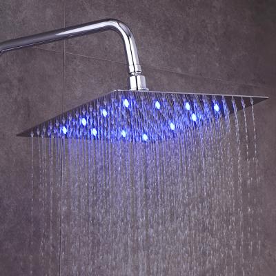 China Needle Free 4 6 8 10 12 16 20 24 Inch Multi-size Ultrathin Stainless Steel Led Rainfall Shower Heads Lightweight Square Ceiling for sale