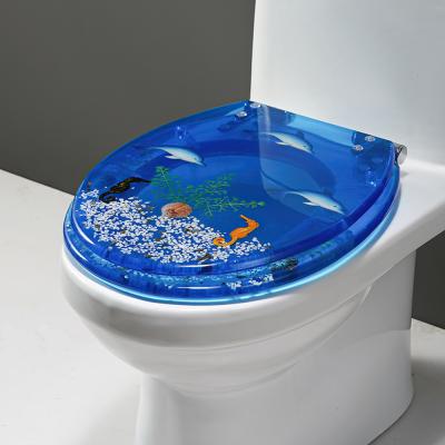 China Slow-end Toilet Seats High Quality Unique Design Colorful Transparent Resin Lucite Toilet Seats for sale