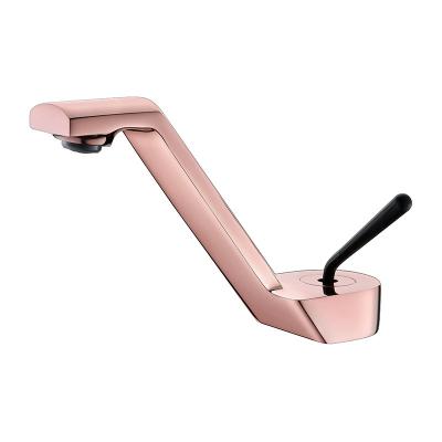 China High Quality Thermostatic Bathroom Sink Faucets Rose Gold Basin Tap Brass Faucet for sale