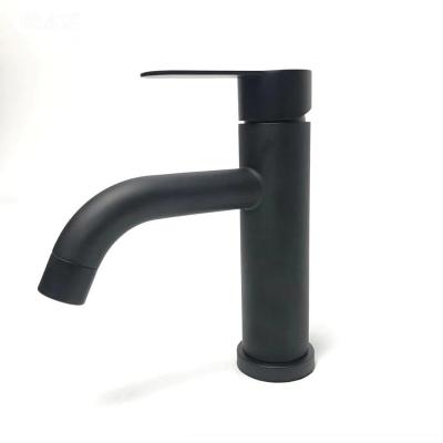 China Standard Luxury Modern Matte Black Stainless Steel Basin Faucet Bathroom Sink Faucets 5 Stars Hotel Thermostatic for sale