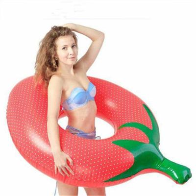 China Water Leisure Sport Professional Strawberry Women Manufacturer Inflatable Swimming Ring for sale