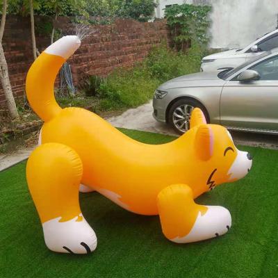 China Customized Material PVC Spray Water Dog Kids Toy Garden Inflatable Animal Decoration Summer Waterproof Festival Style New for sale