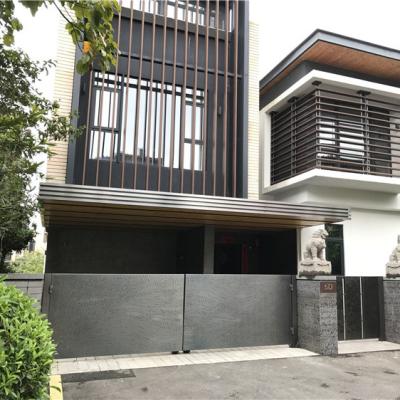 China New classic/postmodern luxury villa decorated with stainless steel laser cut exterior doors design black door [Tangzhilong design] for sale