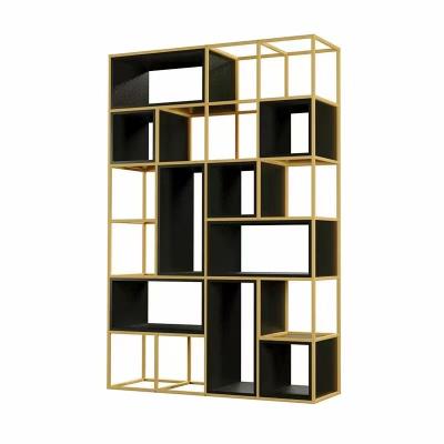 China Vintage Adjustable Book Shelves (Other) Modern Style Bookcase Vintage Wood And Metal Simple Steel Stainless Steel Frame for sale