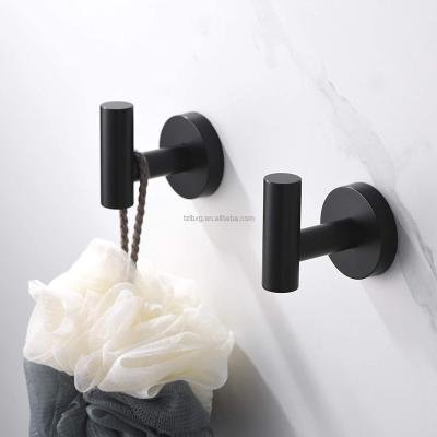 China Sustainable SUS304 Brushed Nickel Towel / Robe Hook Self Adhesive Wall Hooks For Kitchen Bathroom for sale