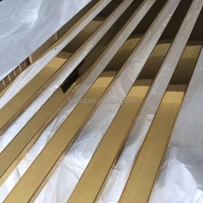 China Construcion /Industry Square Gold Color Stainless Steel Gold Polishing Tube/Building And Sewing Polished Stainless Steel Pipe for sale