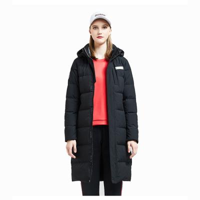 China Discount Sale Super Thick Durable Women Hood Removable Long Padded Jacket for sale