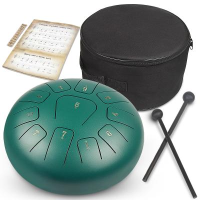 China Entertainment Manufacturer Selling Classical Mallets Steel Tongue Drum Tank Drum 11 Keys for sale