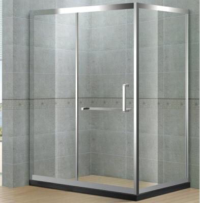 China Factory Direct Sale Stainless Steel Frameless Rectangle Bright Aqua Frameless Stainless Steel Sliding Shower Enclosures Chrome Shower Glass Enclosures for sale