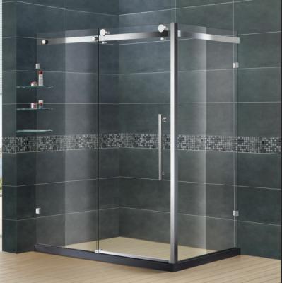 China Small 3 Panel Bath Cabinet Stainless Steel Pivot Hinged Rectangular Box Shower Stall for sale