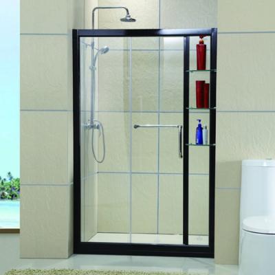 China A Sliding Door European Market Aluminum Alloy Frame Aqua Black Tempered Glass Sliding Shower Door for sale