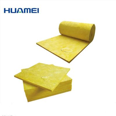 China Insulation huamei high density glass wool blanket insulation construction acoustic glass wool for sale