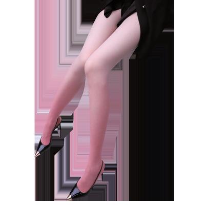 China Ultra-thin sexy black silk pantyhose random cut ROSESAKURA 8284 anti-hook T-folder breathable velvet color gradient stockings for sale