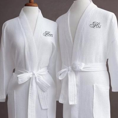 China High quality wholesale custom waffle white bathrobe QUICK DRY for sale