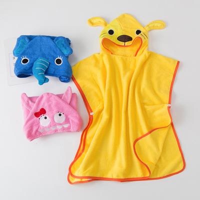 China Beach Kids Animal Cotton Print Comfy and Fun QUICK DRY Hooded Towel for sale