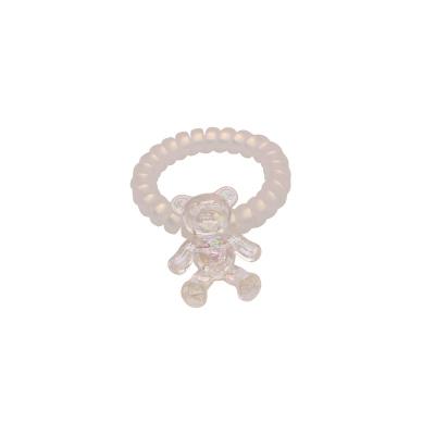 China Cute Cute Symphony Resin Bear Transparent Teleties Band Does Not Hurt Hair Tie Fashion Girl Hair Accessories New 2021 for sale