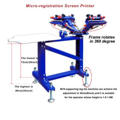 China Floor Type Single Color Screen Printing Machine DIY Screen Printing Machine Screen Printer 4 Color 1 Station Floor T-Shirt for sale