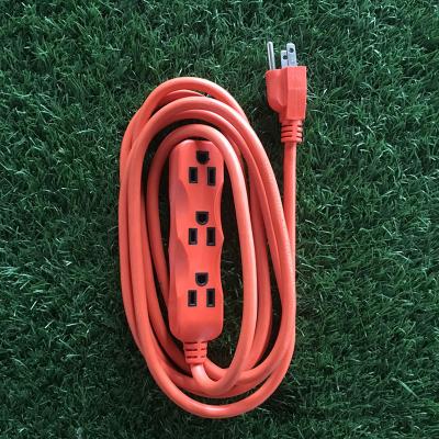 China Convenient US 3 Outlets Extension Leads NEMA 5-15P Male To Female Power Cable Used In America Market / American Extension Cord for sale