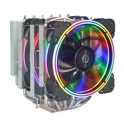 China Custom Made DC 12V RGB CPU Air Cooler 2*120mm RGB Fan Cooler 2*120mm RGB Fan Unit Air Cooler DC 12V RGB LED Radiator LED AIR Cooler central processing unit 2 for LGA 775 1155 1156 for sale