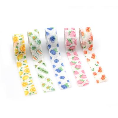 China 2.5cm*4.5m Self Adhesive Cute Cartoon Nonwoven Nonwoven Finger Cohesive Bandage For Fingers Joints Bandage for sale