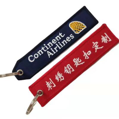 China Custom Woven Embroidered Rack Key Chain Throw Tags Embroidered Patch With Logo For Promotional Gift for sale