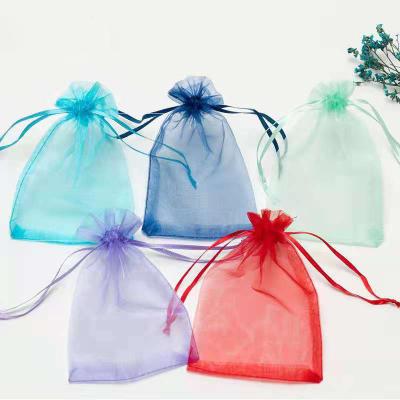 China Wholesale Custom Drawstring Organza Christmas Gift Jewelry Candy Sheer Packaging Pouch Custom Bags for sale