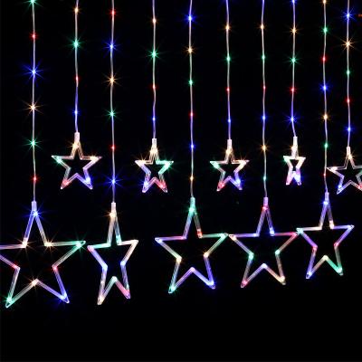 China Copper Wire Wire Rope Plastic Five Star Christmas Holiday Window Curtain Led Decorations Fairy Lights 110V/220V for sale