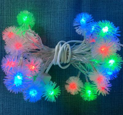 China 110V/220V Customized Battery USB 20 50 100 White Furry Snow Globe Halloween Holiday String Led Fairy Lights For Christmas Tree Decorations for sale