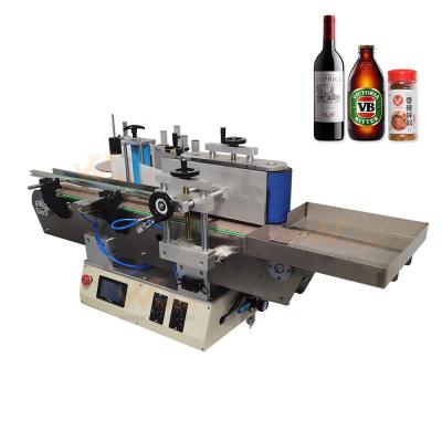 China Automatic portable shipping labeler maquina aplicador de etiqueta des produits round the bottle beer food container sticker labeling machine for sale