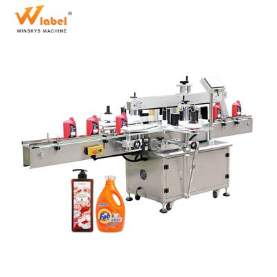 China Automatic Commodities Guangdong Factory 2 Sides Label Gluing Machine For Flat Laundry Liquid Bottle for sale