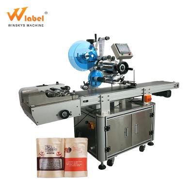 China China Factory Food Products Automatic Package Ziplock Bag Flat Labeling Machine For Rack Up Pouch for sale