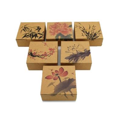 China Recyclable Custom Logo Design Brown Craft Folded Kraft Paper Hollow Sleeve Movable Gift Box For Soap for sale