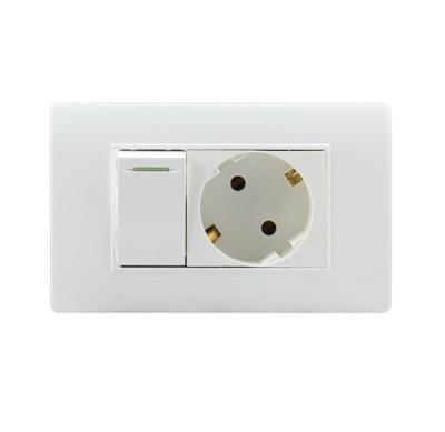 China EU standard 118 socket with switch socket single open double control European standard European type power socket 118 for sale