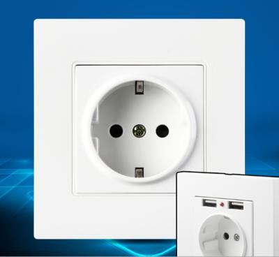 China 86*90mm German Standard 16A USB 86 Socket EU Wall Power Socket for sale