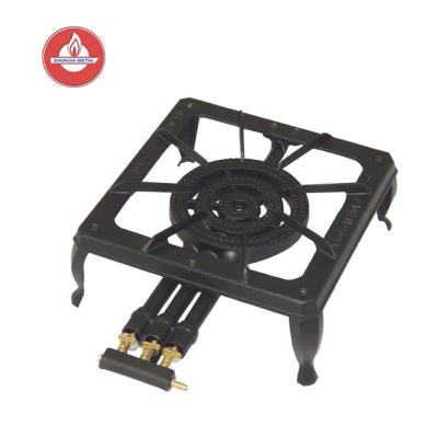 China Exterior New Design Classic Color China Factory Seller Square Rounded Corners Cast Iron Gas Stove for sale