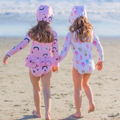 China Cute Custom Private Label Removable Padded Swimsuit Plus Size Swimwear Wholesale Kids Bathingsuit for sale