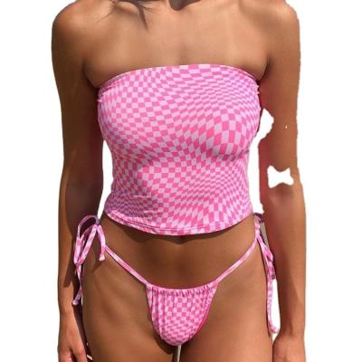 China Custom Made Summer Style Thong Bikini Women Beach Wear Swimwear Two Piece Sets Antibacterial for sale