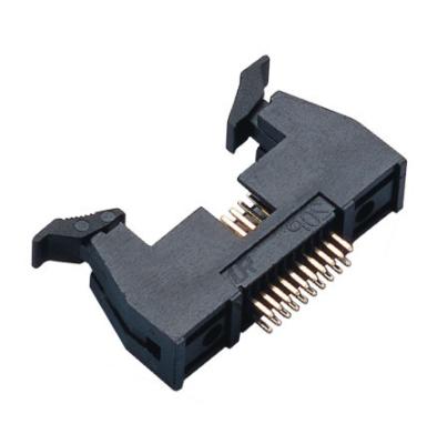 China 20 jefe masculino del Pin de la echada del conector 1.27*2.54 milímetros del eyector del jefe del cierre del Pin 180°DIP en venta