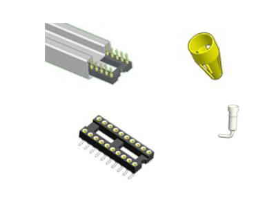 China Verbindungsstück-Bronze-Goldblitz-/Sn Michined IC 14P 2.54mm WCON Sockel L=7.43mm ROHS zu verkaufen